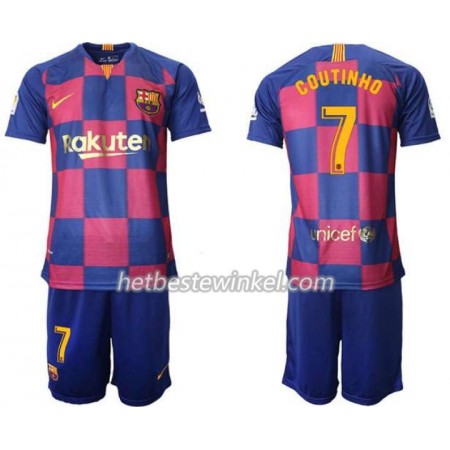 FC Barcelona Coutinho 7 Kind Voetbaltenues Thuis 2019/20 - SS (+ Korte broeken)